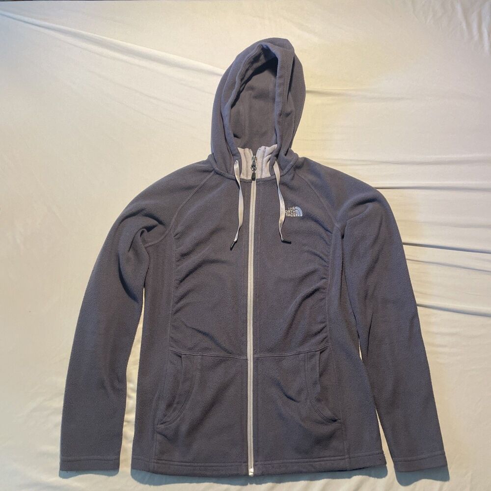 The North Face Womens Fleece Sweatshirt Full Zip Hoodie Purple Blue Size S/P